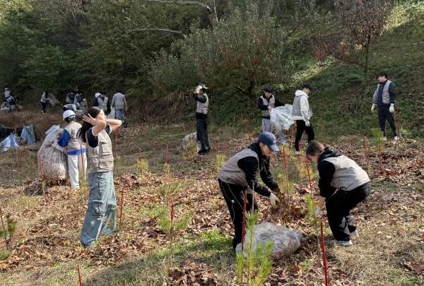 경상국립대학교(GNU·총장 권진회)는 11월 8일 진주시 경상국립대학술림에서 농업생명과학대학(이하 농생대) 소속 교수, 학생, 직원 등 120여 명이 참가한 가운데 ‘2024년 숲가꾸기(육림)’ 행사를 개최했다.